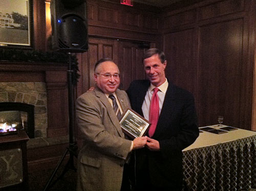 John A. Nikoloff, right, President of ERG Partners based in Harrisburg, is presented with a Special Recognition award by Ralph Schmeltz, MD.